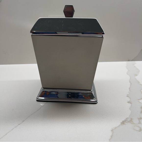 Square Silver cotton ball or swabs. Bathroom container brand new never used - Picture 2 of 8